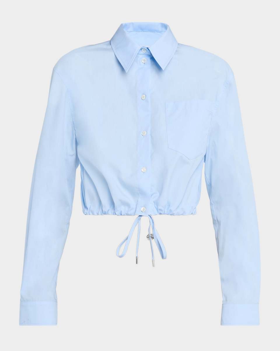 Cropped Button-Front Shirt